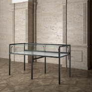 Vitrine Museum métal Table 180x80xH105cm - noir