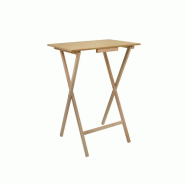Wellhome - Table d’appoint rectangulaire finition sans vernis 48x35x64 cm - beige WH13334