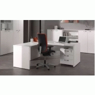 Bureau d'angle professionnel springdale blanc - 160 x 80 x 74 cm - trocity - 8828