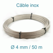 Kit 2m50 câble inox A4 4mm serti tendeur articulé inox A4 