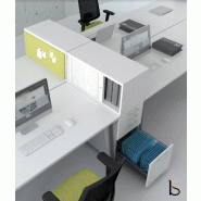 Caisson avec armoire à rideaux en bois - MDD - Gris aluminium_0