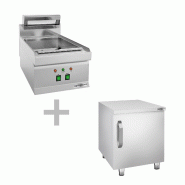 Chauffe-frites - 1,2 kW - 1x GN 1/1 - incl. Soubassement avec 1 porte - Mario 700 | GGM -FWK400-EN-UBK400-E