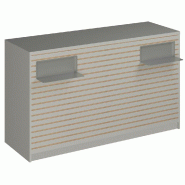 Comptoir Vertigo H T03 dble nat. L170cm - 3 tab.Coulis. 6tab.Amovib - blanc mat