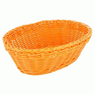 Corbeille effet osier 23x17x8cm polypropylène orange - par 12