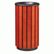 Corbeille ZENO ACCESS 80 Litres à poser ou à fixer - Bois/Gris_0