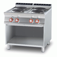 Cuisinière électrique triphasée 4 plaques rondes. Structure en acier inoxydable. Dimensions 80x90 h90 cm. Modèle PC-98ET - 1970