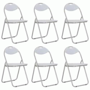 Décoshop26 - Lot de 6 chaises de salle à manger cuisine pliantes design rétro synthétique blanc CDS022778 - blanc 3000030721538 Décoshop26 - Lot de 6 chaises de salle à manger cuisine pliantes design rétro synthétique blanc CDS022778 - blanc 3000030721538