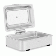HELLOSHOP26 - Chafing dish gn 1/1 professionnel à fond plat (acier inoxydable, verre trempé, 8,5 l, 1 récipient gn 1/1, poignée cool touch, hublot HELLOSHOP26 - Chafing dish gn 1/1 professionnel à fond plat (acier inoxydable, verre trempé, 8,5 l, 1 récipient gn 1/1, poignée cool touch, hublot