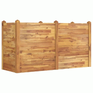 Helloshop26 - Lit surélevé de jardin empilable pour plantes et fleurs 160 x 60 x 84 cm style naturel en bois d'acacia 02_0047402 - Bois massif 30002