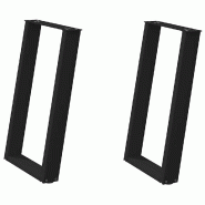 Helloshop26 - Lot de 2 pieds de table en U noir 50 x 72-73 cm avec niveleurs manuels design moderne en acier noir 02_0057066 - noir acier 300023984472