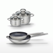 Lot de 2 Poêles 28/32 cm et 2 Faitouts 12/16 cm Elo Profi Therm Platinum - gris inox 3176239970371