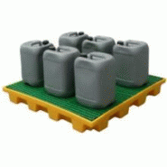 Plateforme en rétention PE ht 150 mm - volume 180 l - caillebotis amovible - 1000 kg - fabrication française