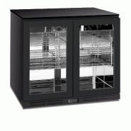 Réfrigérateur sous-banc 2 portes verre, intérieur inox, dégivrage auto, LED, temp. -2/+10°C, LxPxH 90x52,6x83,5 cm, COLDBAR200BLK - 4574_0