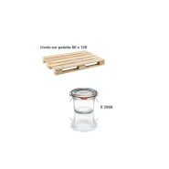 1 palette de 3960 bocaux en verre weck® droits 80 ml avec couvercles et joints (clips non inclus)