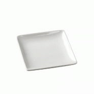 Assiette Fluid' céramique 11x11x1,4cm blanc - par 72