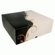 Boîte pâtissière Baroque The Pack carton ondulé nano micro 28x28x10 cm - par 100