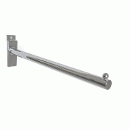 Bras droit L30cm - tube rond dia.16mm - chromé - pour fond rainuré - en acier