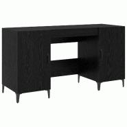Bureau avec porte Chêne noir 140 x 50 x 75 cm Bois d'ingénierie Modèle Sirius Panorama - 8721364600997
