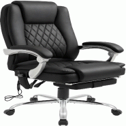 CLP Chaise de bureau Rubia avec fonction massage Noir - noir métal 327205