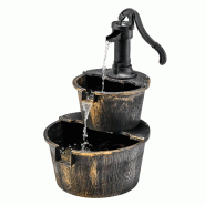 COSTWAY Fontaine de jardin avec pompe, fontaine décorative pour jardin, terrasse, pelouse, cour, 45,5 x 41 x 68 cm - bronze plastique polypropylène