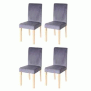 Décoshop26 - Lot de 4 chaises de salle à manger / cuisine en tissu velours gris CDS04510 - gris 3000376889312 Décoshop26 - Lot de 4 chaises de salle à manger / cuisine en tissu velours gris CDS04510 - gris 3000376889312
