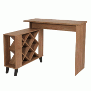 Décoshop26 - Table de bar comptoir table casier à vin compartiments de rangement 93 x 120 x 98 cm MDF marron 04_0008515 - 3000262603428