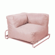 Fauteuil d'angle salon de jardin modulable et structure rose poudré - rose polyester 115345