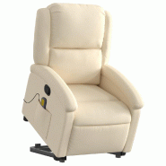 Fauteuil inclinable de massage Crème Tissu Modèle Kervelia - 8721012166738