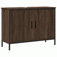 Helloshop26 - Armoire lavabo de salle de bain design moderne peu encombrant 80 x 30 x 60 cm en bois d'ingénierie chêne marron 02_0049450 - marron Bo