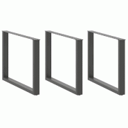 Helloshop26 - Lot de 3 pieds de table en U réglables cuisine 100 x 73 cm en acier anthracite 02_0057454 - acier 3000240046582