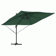 Helloshop26 - Parasol cantilever design moderne 286 x 284 x 265 cm incliné et rotatif en aluminium vert 02_0058708 - vert aluminium 3000240732386
