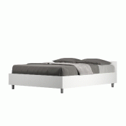 Itamoby Lit Double Français Avec Conteneur 140X190 Frêne Blanc Nuamo - blanc VE140NUAMOBBF-CT