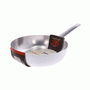 Mamù Sauteuse à pâtes en aluminium blanc avec grande poignée en fer, usage professionnel (horeca, domestique), 26 cm COTDAPADATXXXX26 - argenté a
