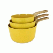 Menastyl - Set De 3 Casseroles Colorama Safran - Casserole 16/18 Et 20 Cm - En Aluminium - Revetement Antiadhesif En Ceramique - 3256391021231 Menastyl - Set De 3 Casseroles Colorama Safran - Casserole 16/18 Et 20 Cm - En Aluminium - Revetement Antiadhesif En Ceramique - 3256391021231