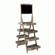 Présentoir bois double 8 bacs + ardoise - 54x110x176cm - idéal pour boutiques bio et nature
