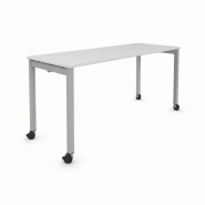 Table polyvalente sur roulettes Class plateau mélaminé blanc Table polyvalente sur roulettes Class plateau mélaminé blanc