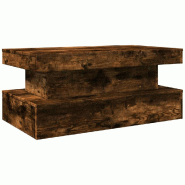 VidaXL Table basse avec lumières LED chêne fumé 90x50x40 cm Modèle Aero Élégance Pro - 839851