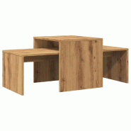 VidaXL Table basse chêne artisanal 100x48x40 cm bois d'ingénierie Modèle Boréal Chic - 856055