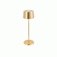 Lampe de table LED Zafferano Olivia Pro, or jaune, rechargeable et dimmable - 2200-2700-3000K, 9 heures à puissance maximale - jaune 8054040729478