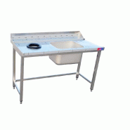 - Table d'entrée gauche pour lave-vaisselle à dôme en acier inoxydable avec 1 bac et compartiment à déchets 1400x750x850+ 100 mm - inox gf1147