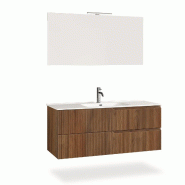 AQA Design Composition de salle de bain en MDF 4 pièces VENERE chêne rio L.121 P.46,5 H.190 MPVE39-RR - marron Bois manufacturé MPVE39-RR