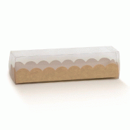 Boite pour macarons avec couvercle transparent 19x5x5 cm - par 10
