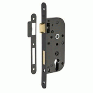 Boitier de serrure encastrable à cylindre pour porte d'entrée, axe 40mm, bouts ronds, noir - THIRARD - noir 3150260811063 Boitier de serrure encastrable à cylindre pour porte d'entrée, axe 40mm, bouts ronds, noir - THIRARD - noir 3150260811063