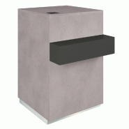 Comptoir Cage béton repose sac noir 1 tiroir 1 tablette 60x60/76x93cm