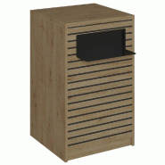 Comptoir Vertigo H T03 noir solo L60cm 1 tabl.Couliss.2tabl.Amovibles chêneclai