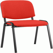 Décoshop26 - Chaise visiteur empilable zone d'attente en tissu rouge piètement à 4 pieds en métal noir 10_0008302 - 3000266579101