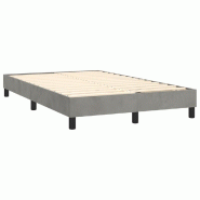 Décoshop26 - Sommier à lattes sur pieds cadre de lit 120x200 cm tissu velours gris clair TDL0207201 - gris 3001172688000