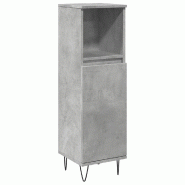 Helloshop26 - Armoire de salle de bain moderne rangement flexible 30 x 30 x 100 cm en bois d'ingénierie gris béton 02_0051087 - gris Bois massif 300
