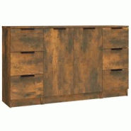 Helloshop26 - Buffet bahut commode armoire meuble de rangement organisateur cuisine salle de séjour salons 3 pcs bois d'ingénierie 02_0037054 - 3000 Helloshop26 - Buffet bahut commode armoire meuble de rangement organisateur cuisine salle de séjour salons 3 pcs bois d'ingénierie 02_0037054 - 3000