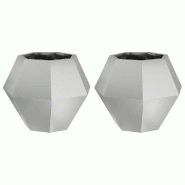 Helloshop26 - Lot de 2 jardinières rectangulaires utilisation extérieure 50 x 50 x 40 cm en acier galvanisé argent 02_0053129 - acier 3000237775648